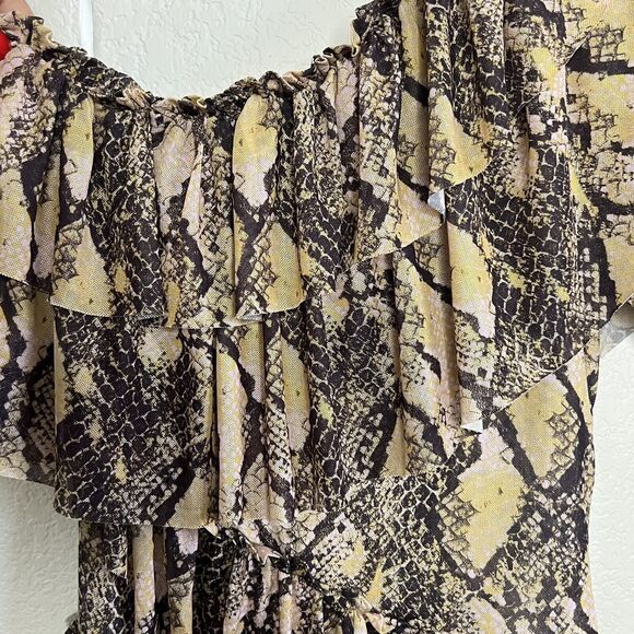 House of Harlow 1960 X Revolve Small One Shoulder Mini Dress Snake Print… - Picture 6 of 10
